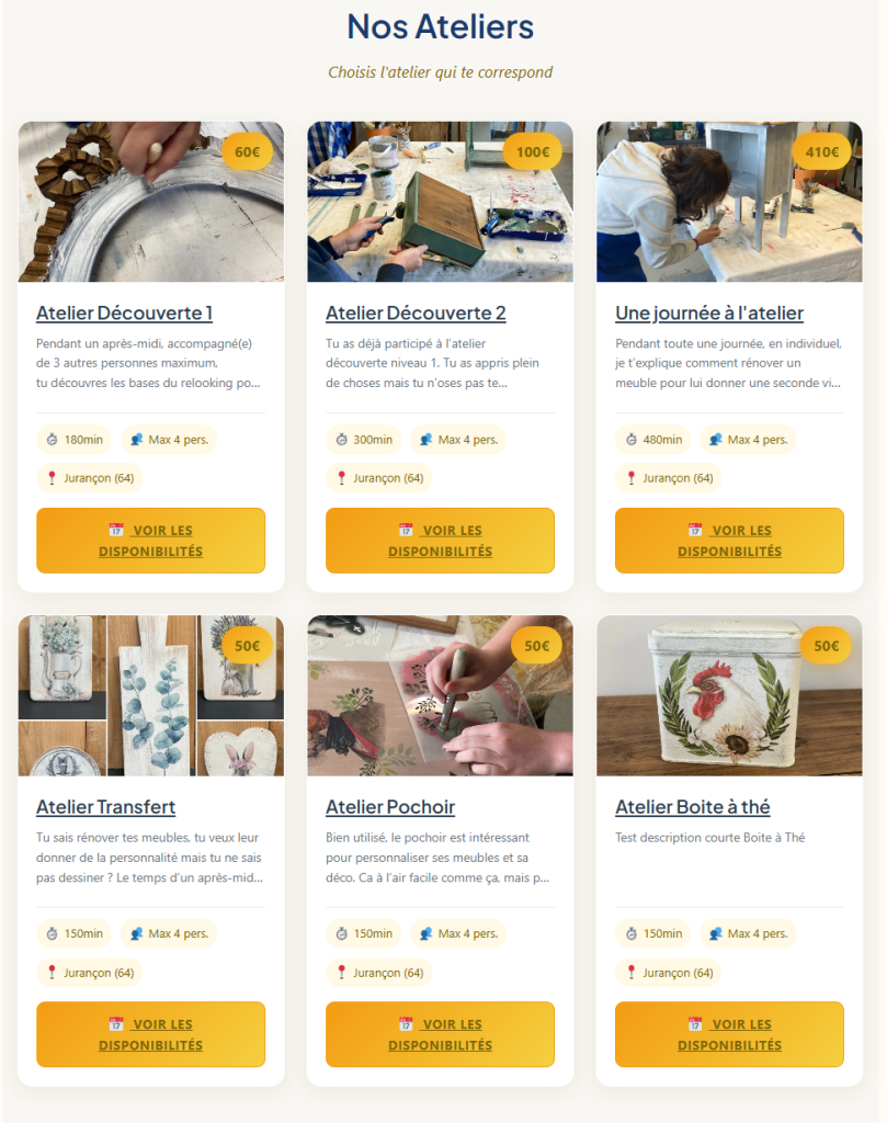 Workshop-Booking – Réservation d&rsquo;Ateliers